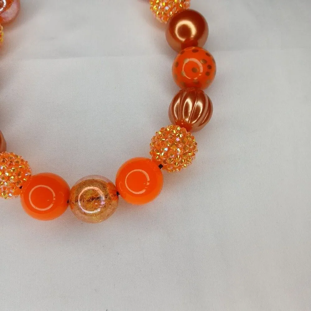 Handmade Fall Fun Beaded Dog Puppy Collar Necklace Jewelry Durable M 15